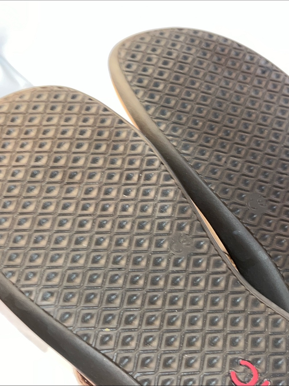 Vionic Brown Leather-Style Toe-Post Sandals with Gold Ring - Picture 6 of 8